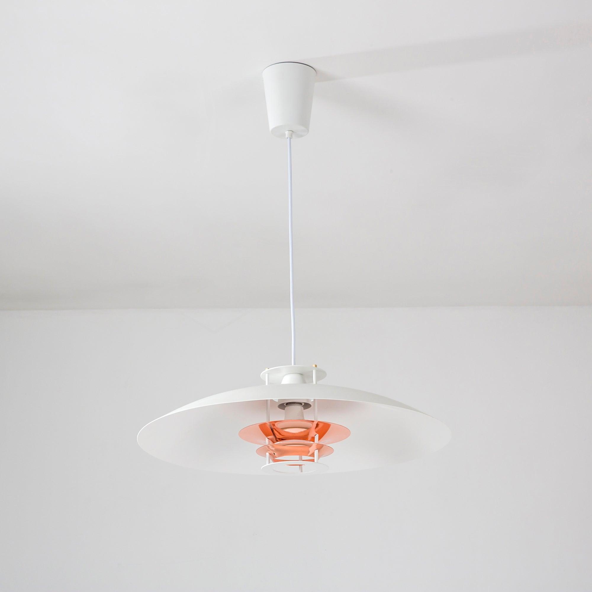 Modern Aluminum Disk Pendant Light Minimalist White and Blue Nordic Hanging Lamp