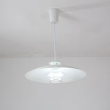 Modern Aluminum Disk Pendant Light Minimalist White and Blue Nordic Hanging Lamp