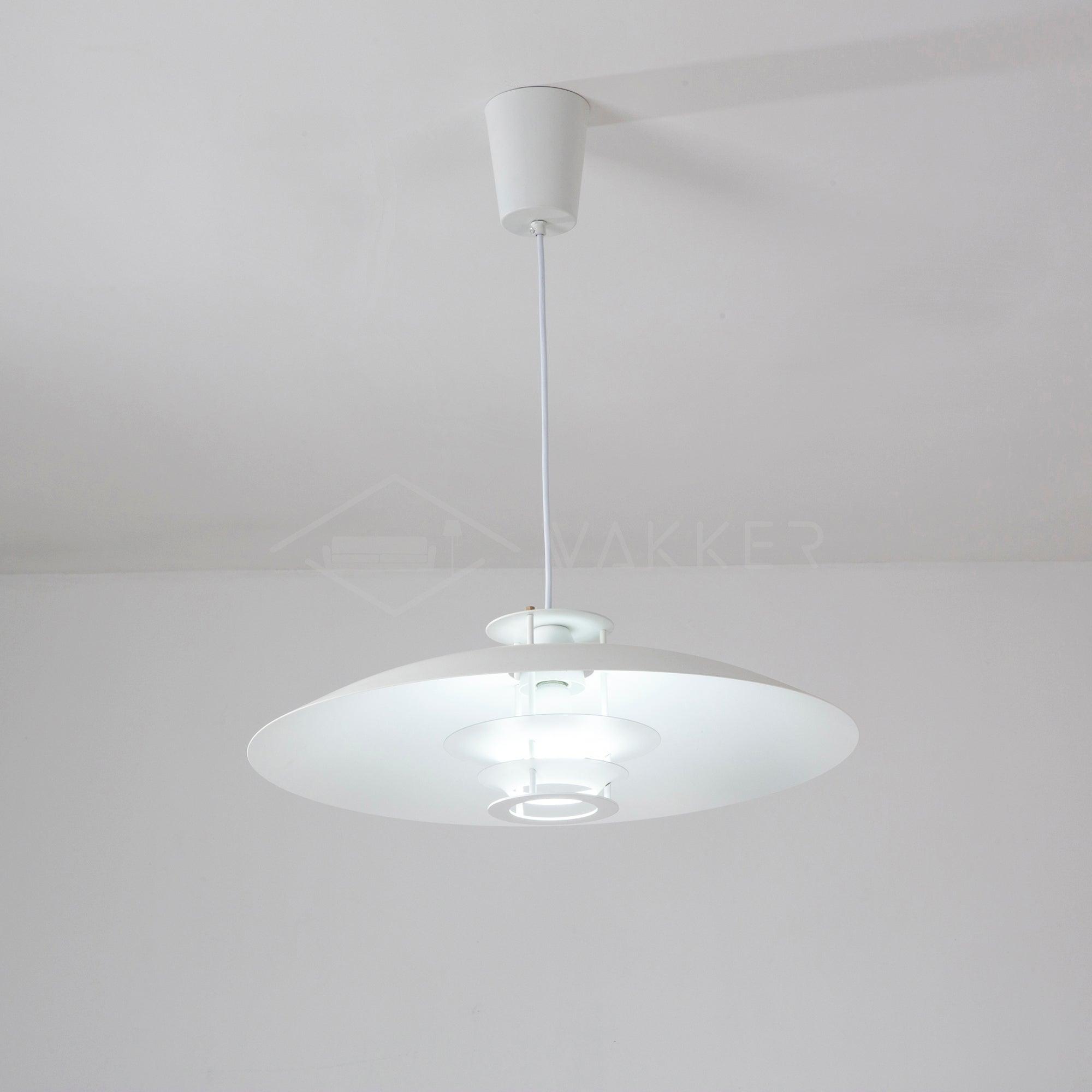 Modern Aluminum Disk Pendant Light Minimalist White and Blue Nordic Hanging Lamp