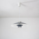 Modern Aluminum Disk Pendant Light Minimalist White and Blue Nordic Hanging Lamp