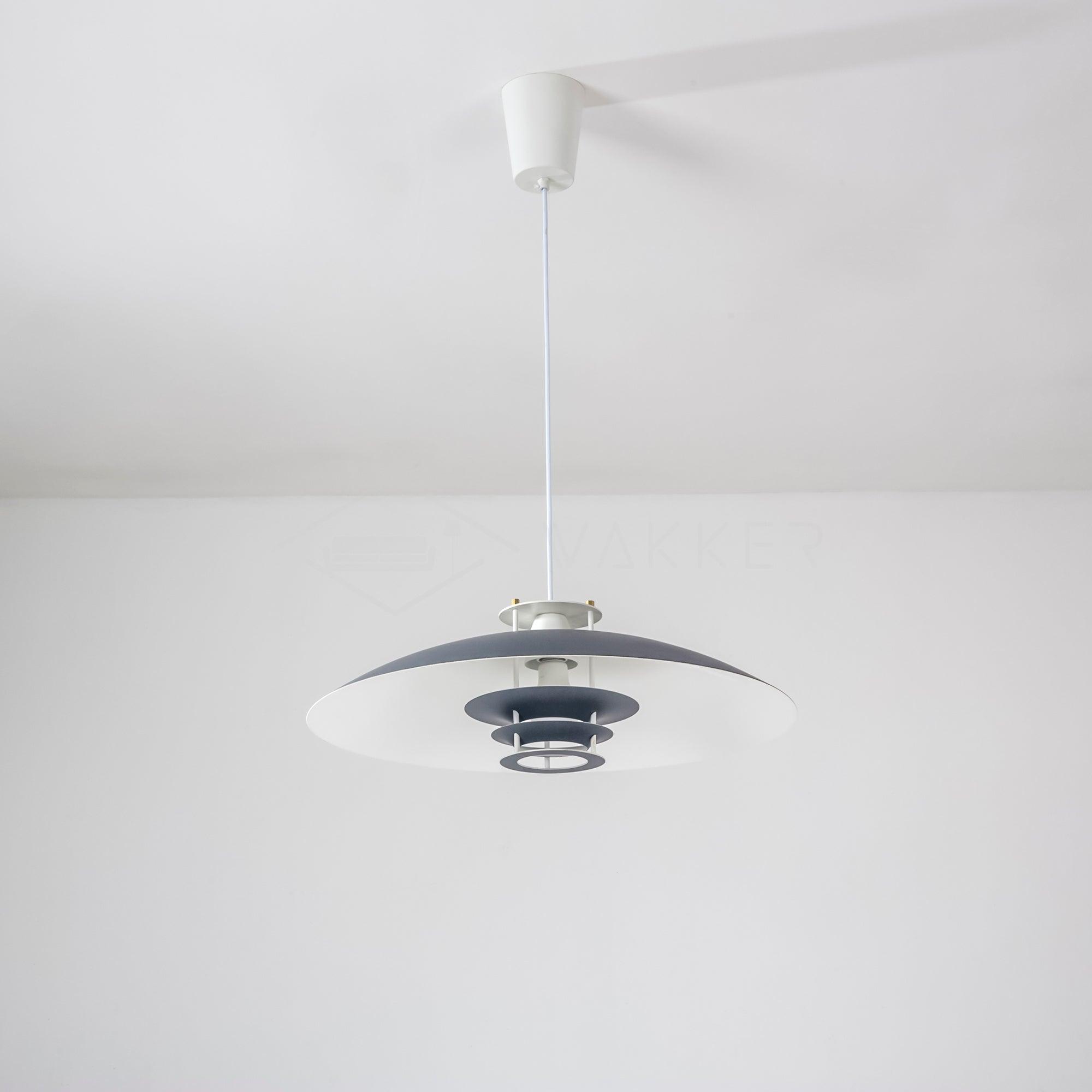 Modern Aluminum Disk Pendant Light Minimalist White and Blue Nordic Hanging Lamp