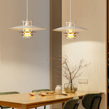 Modern Aluminum Disk Pendant Light Minimalist White and Blue Nordic Hanging Lamp