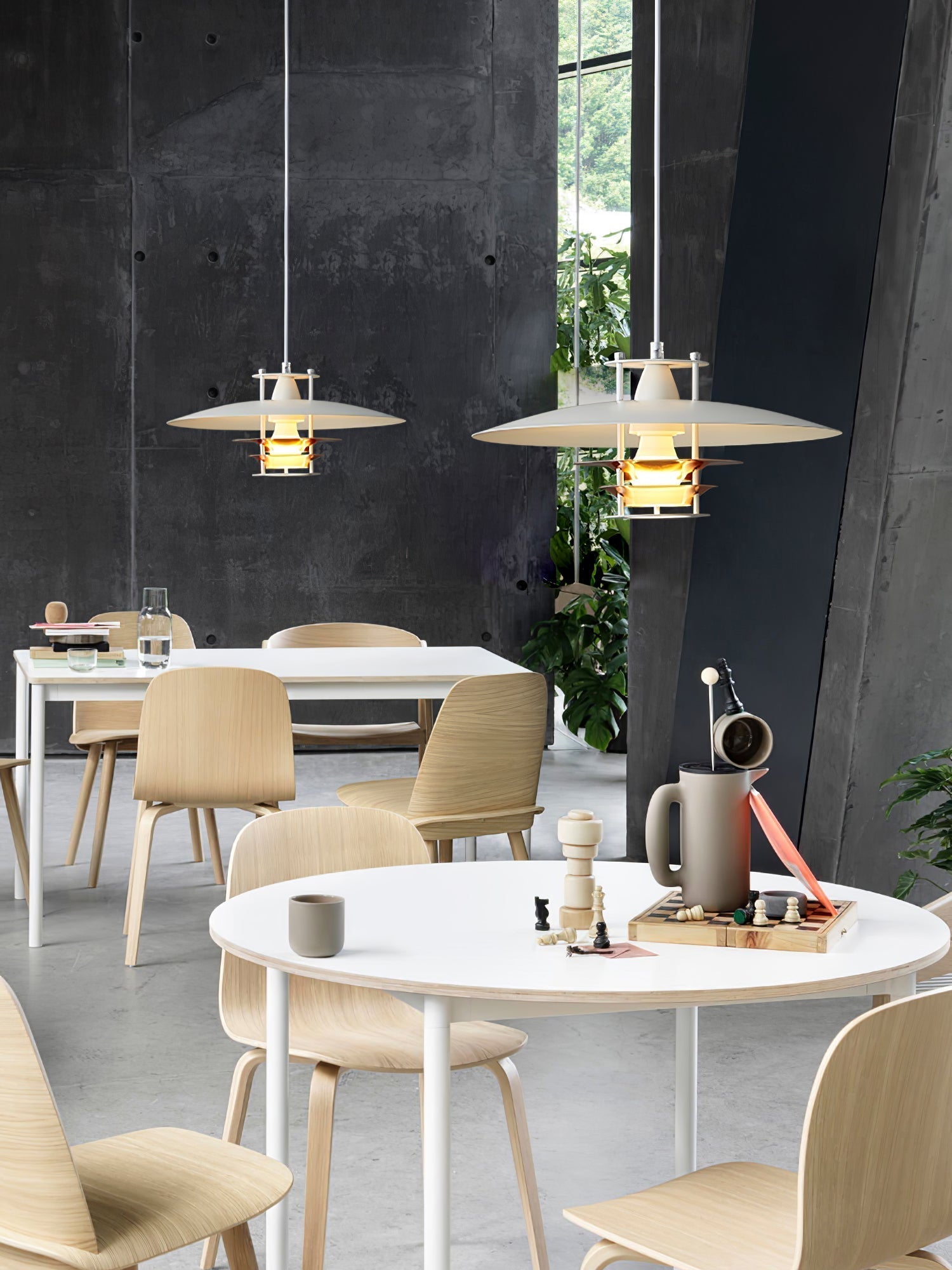Modern Aluminum Disk Pendant Light Minimalist White and Blue Nordic Hanging Lamp
