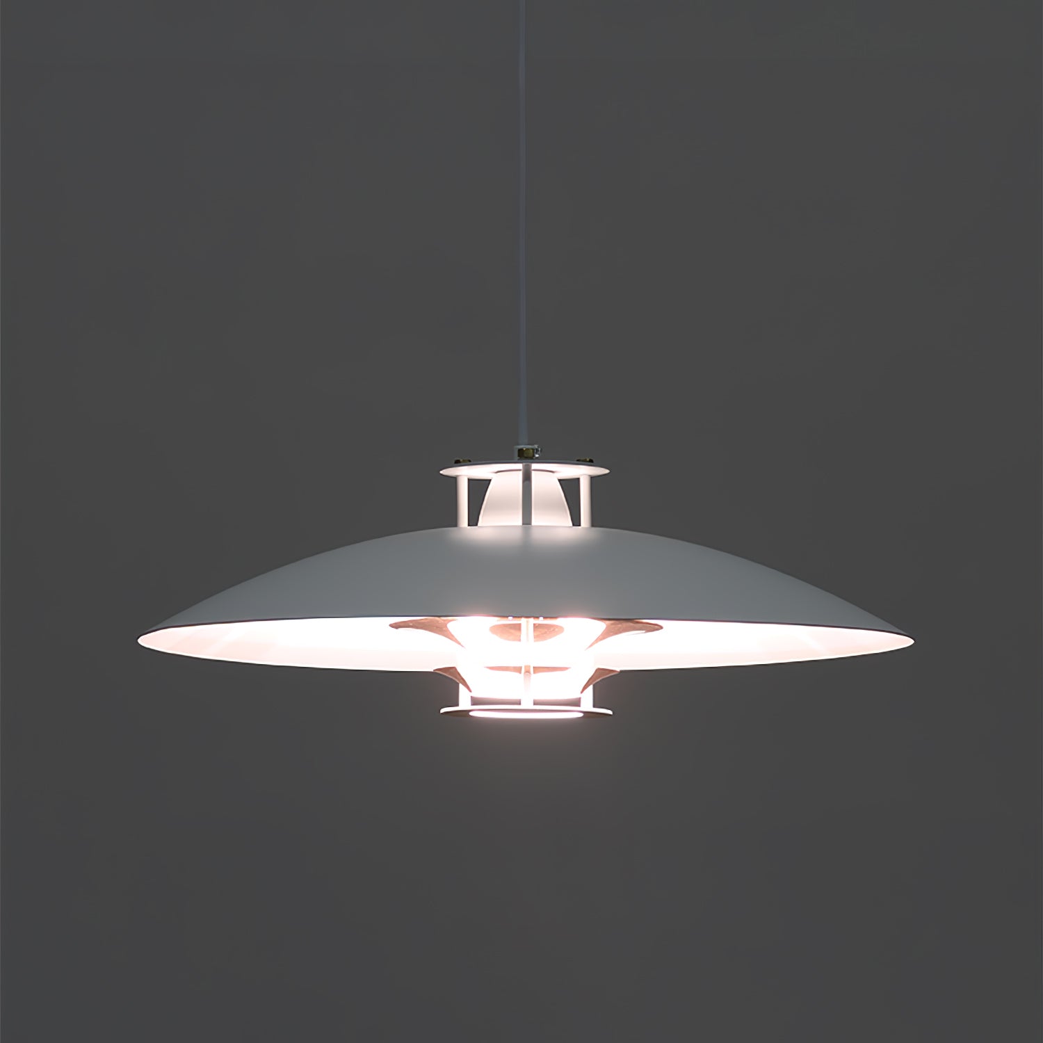 Modern Aluminum Disk Pendant Light Minimalist White and Blue Nordic Hanging Lamp