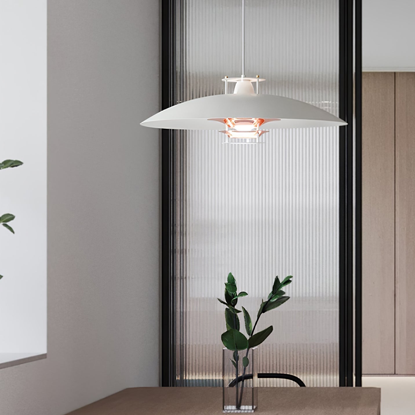 Modern Aluminum Disk Pendant Light Minimalist White and Blue Nordic Hanging Lamp
