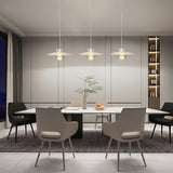 Modern Aluminum Disk Pendant Light Minimalist White and Blue Nordic Hanging Lamp