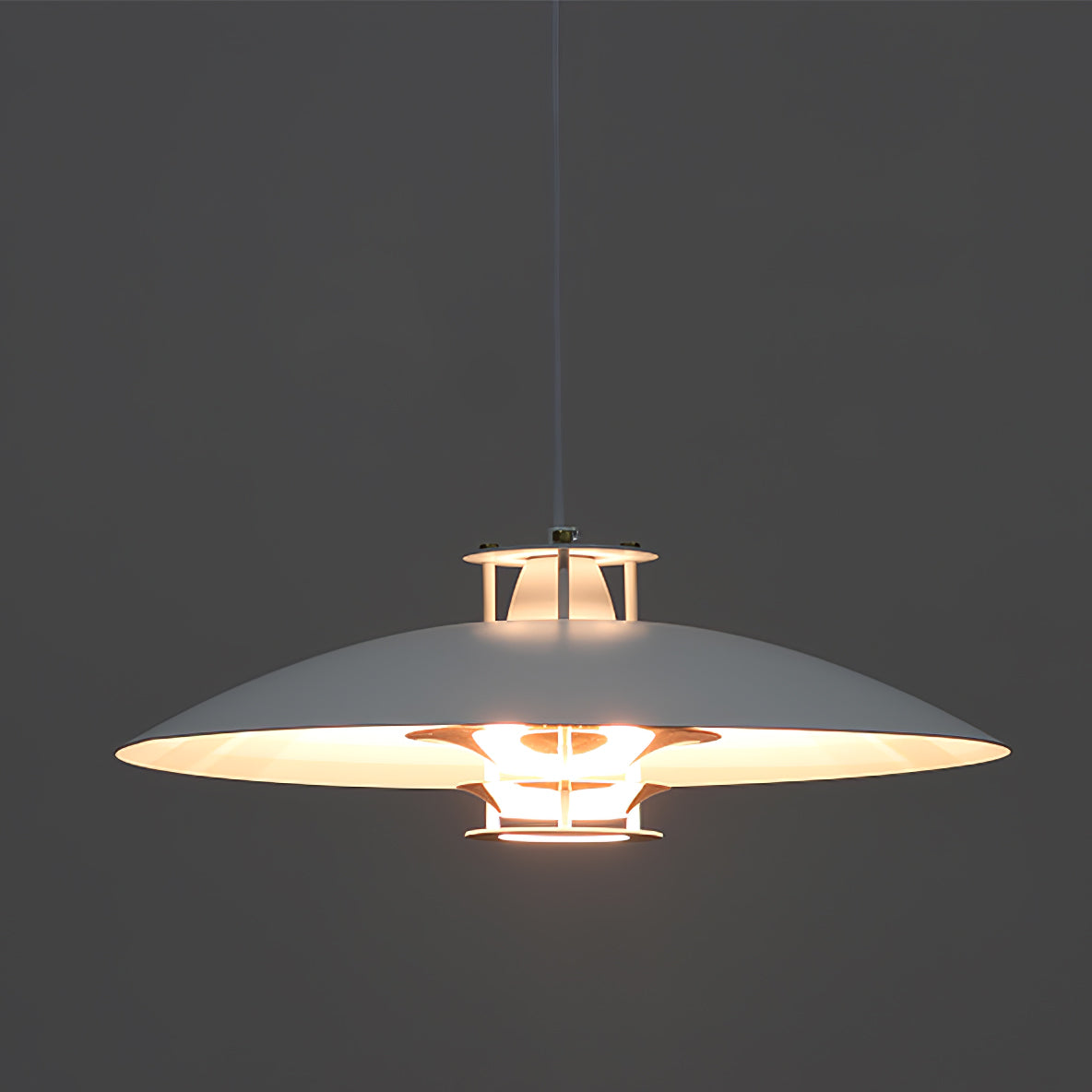 Modern Aluminum Disk Pendant Light Minimalist White and Blue Nordic Hanging Lamp