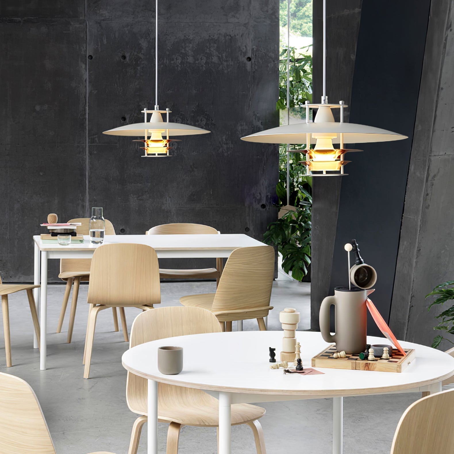 Modern Aluminum Disk Pendant Light Minimalist White and Blue Nordic Hanging Lamp