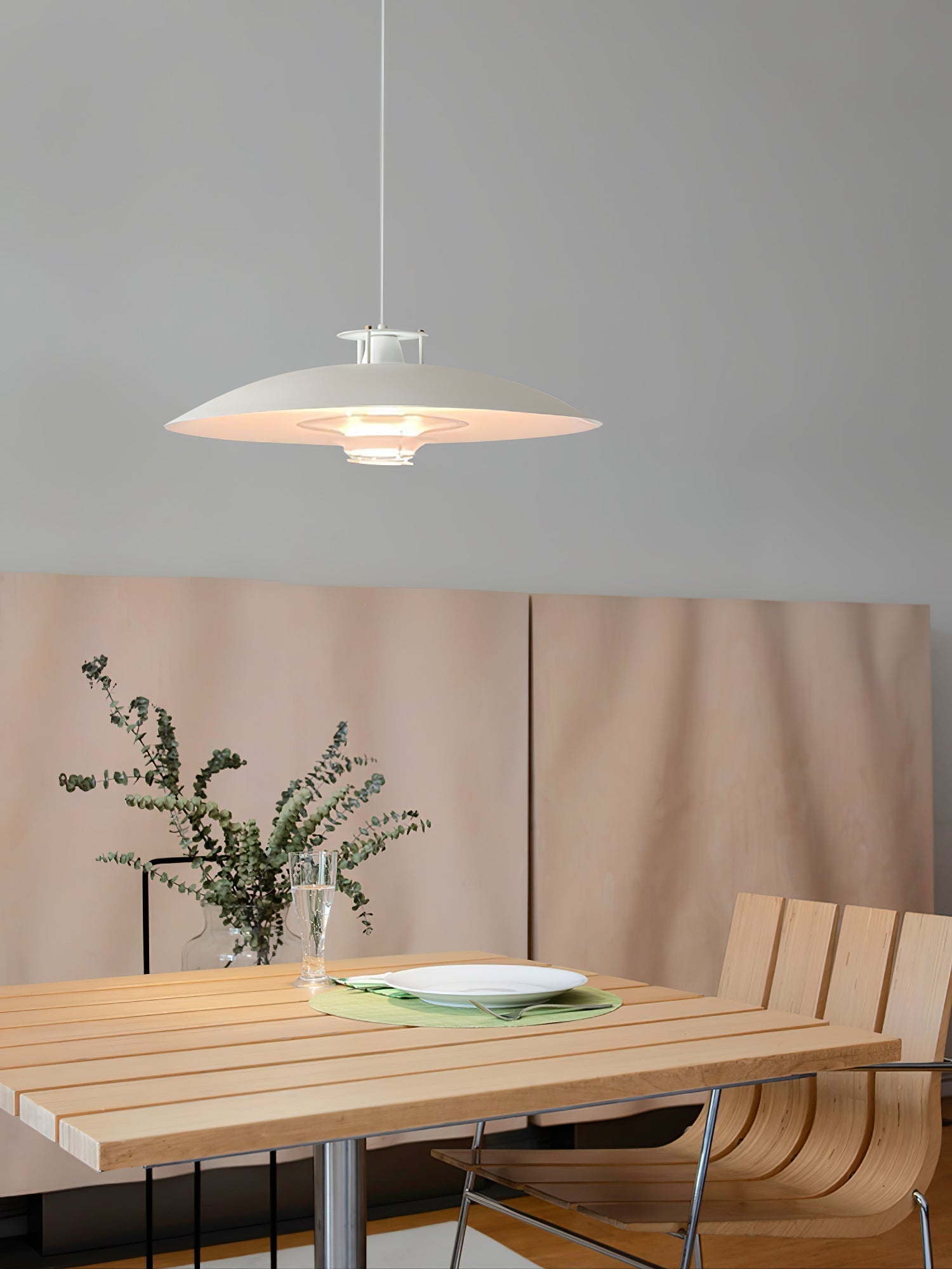Modern Aluminum Disk Pendant Light Minimalist White and Blue Nordic Hanging Lamp