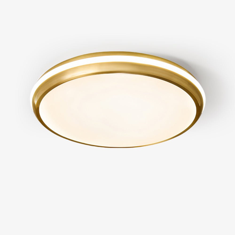 Jameson Modern Slim LED Flush Mount Ceiling Light Brass and Acrylic Fixture
