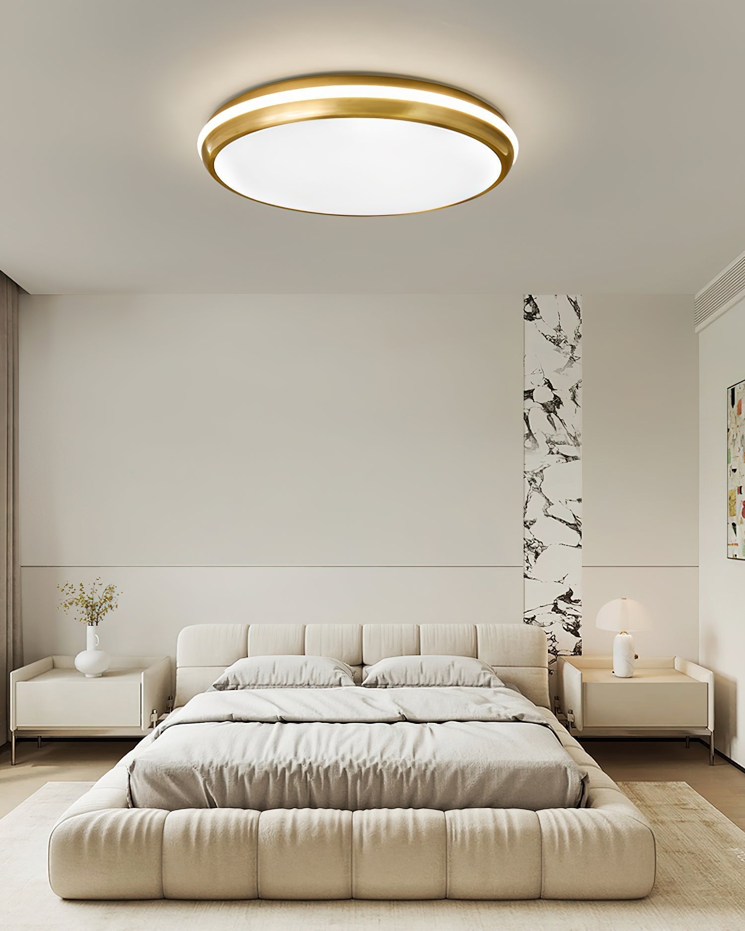 Jameson Modern Slim LED Flush Mount Ceiling Light Brass and Acrylic Fixture