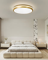Jameson Modern Slim LED Flush Mount Ceiling Light Brass and Acrylic Fixture
