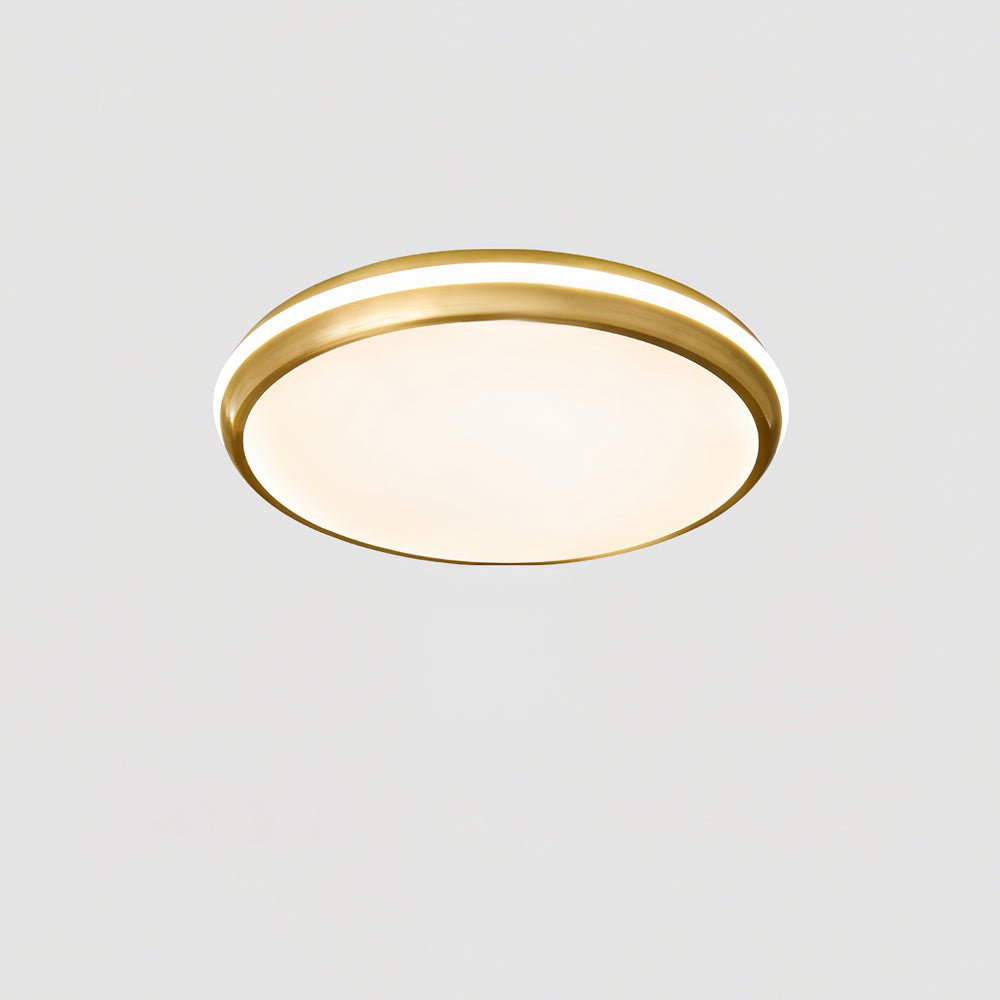 Jameson Modern Slim LED Flush Mount Ceiling Light Brass and Acrylic Fixture