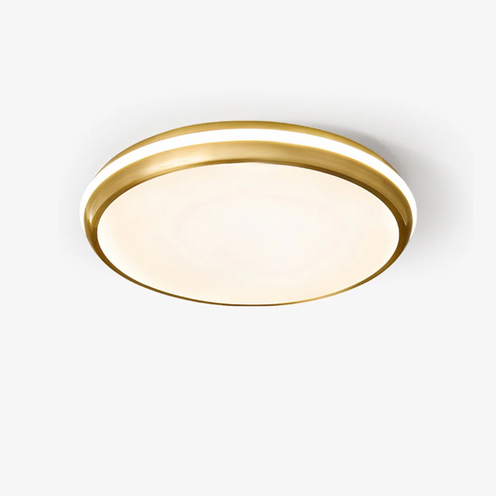 Jameson Modern Slim LED Flush Mount Ceiling Light Brass and Acrylic Fixture