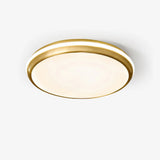Jameson Modern Slim LED Flush Mount Ceiling Light Brass and Acrylic Fixture
