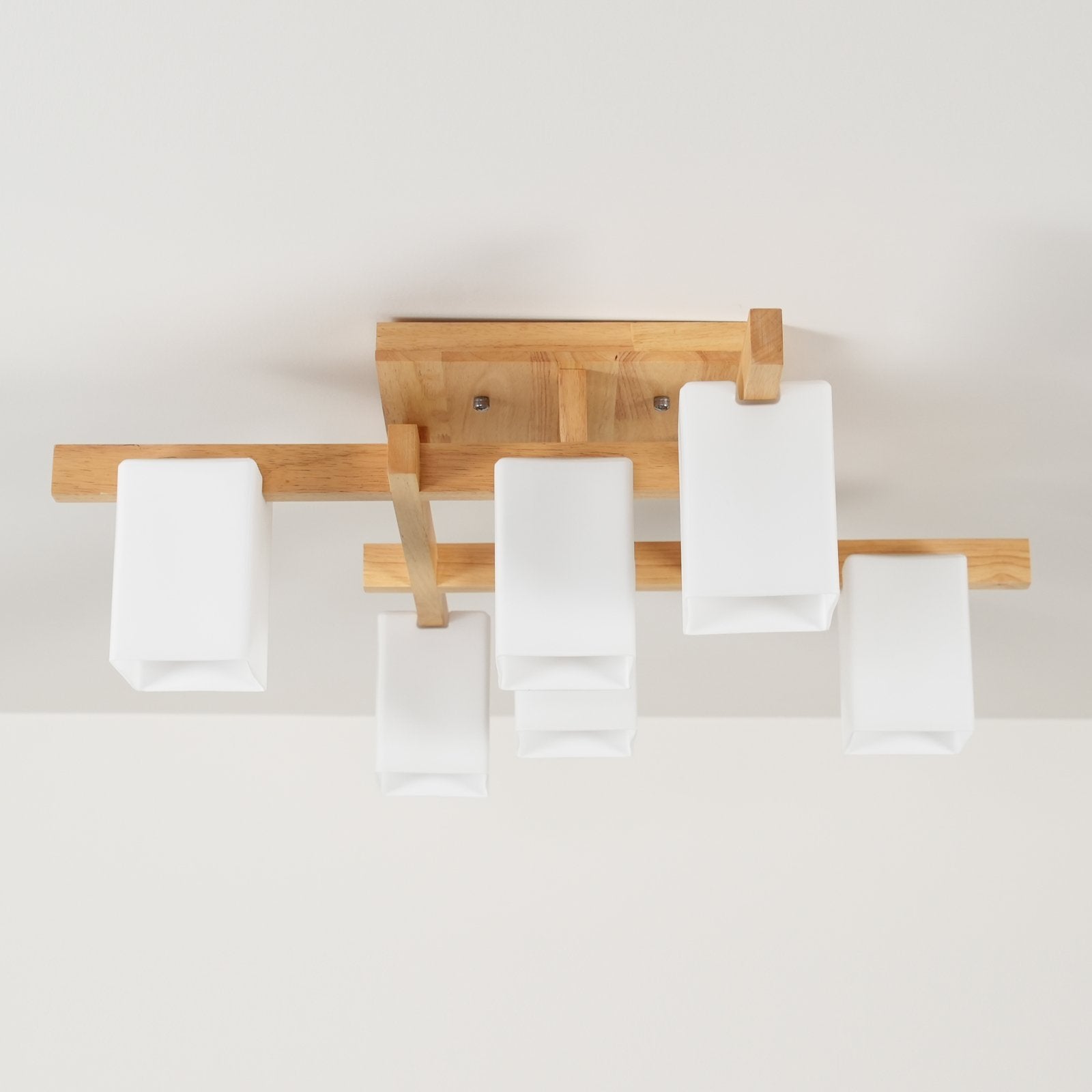 modern-japanese-square-wood-ceiling-light-fixture-with-glass-shades-for-living-room