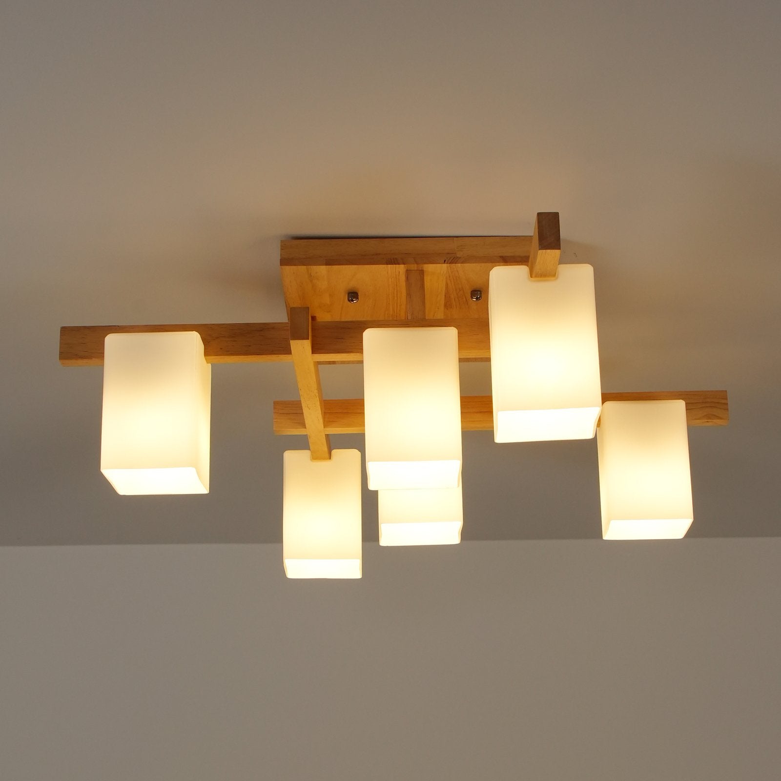 modern-japanese-square-wood-ceiling-light-fixture-with-glass-shades-for-living-room