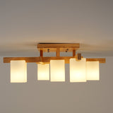 modern-japanese-square-wood-ceiling-light-fixture-with-glass-shades-for-living-room