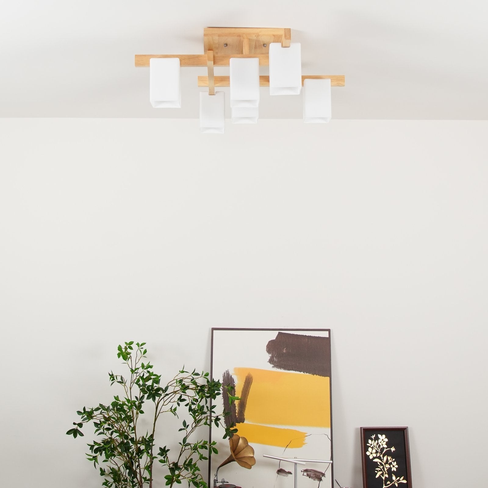 modern-japanese-square-wood-ceiling-light-fixture-with-glass-shades-for-living-room