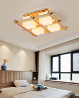 traditional-japanese-style-lattice-wood-ceiling-lamp-with-frosted-glass-shades