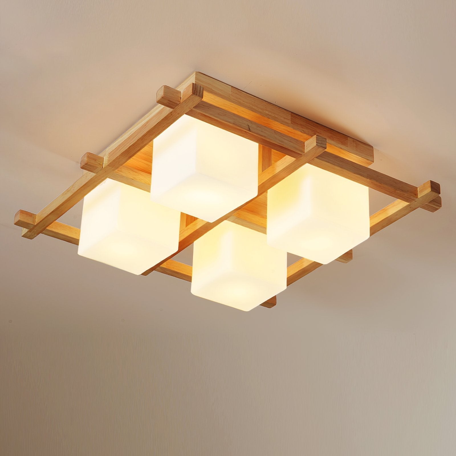 traditional-japanese-style-lattice-wood-ceiling-lamp-with-frosted-glass-shades