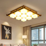 traditional-japanese-style-lattice-wood-ceiling-lamp-with-frosted-glass-shades