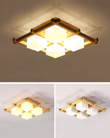 traditional-japanese-style-lattice-wood-ceiling-lamp-with-frosted-glass-shades
