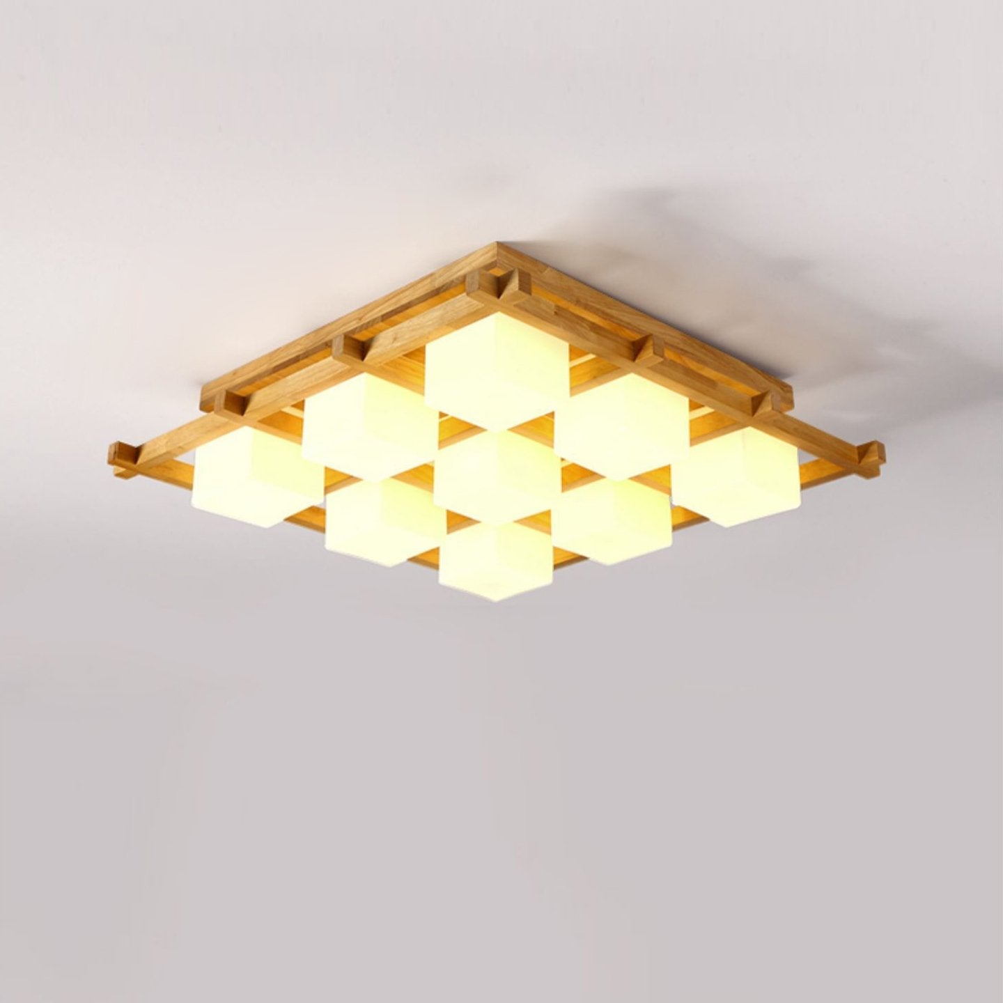 traditional-japanese-style-lattice-wood-ceiling-lamp-with-frosted-glass-shades