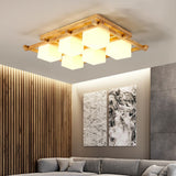 traditional-japanese-style-lattice-wood-ceiling-lamp-with-frosted-glass-shades