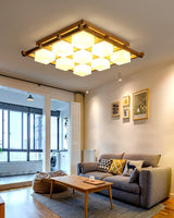 traditional-japanese-style-lattice-wood-ceiling-lamp-with-frosted-glass-shades