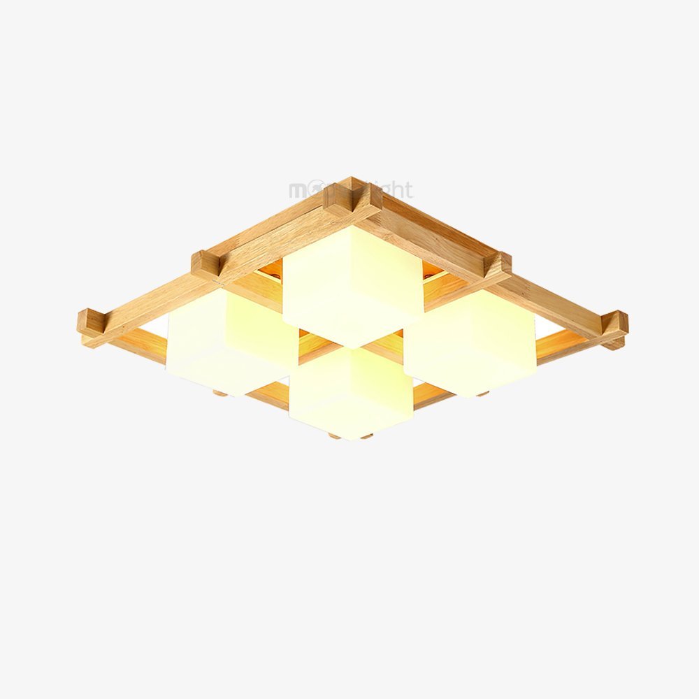 traditional-japanese-style-lattice-wood-ceiling-lamp-with-frosted-glass-shades