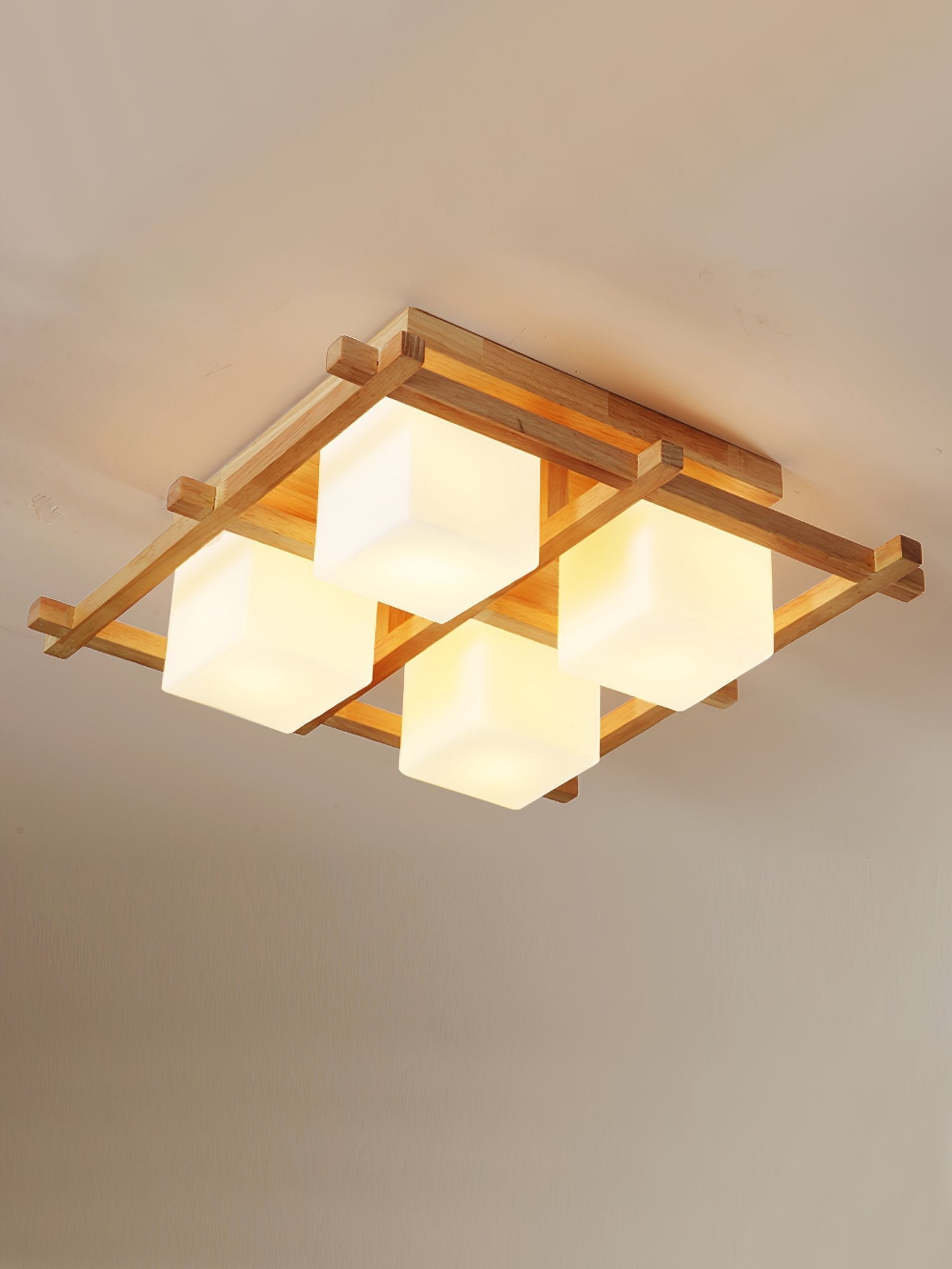 traditional-japanese-style-lattice-wood-ceiling-lamp-with-frosted-glass-shades