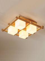 traditional-japanese-style-lattice-wood-ceiling-lamp-with-frosted-glass-shades