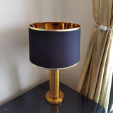 Jaspar Gold Metal Desk Lamp with Elegant Fabric Shade for Modern Home Office and Bedroom