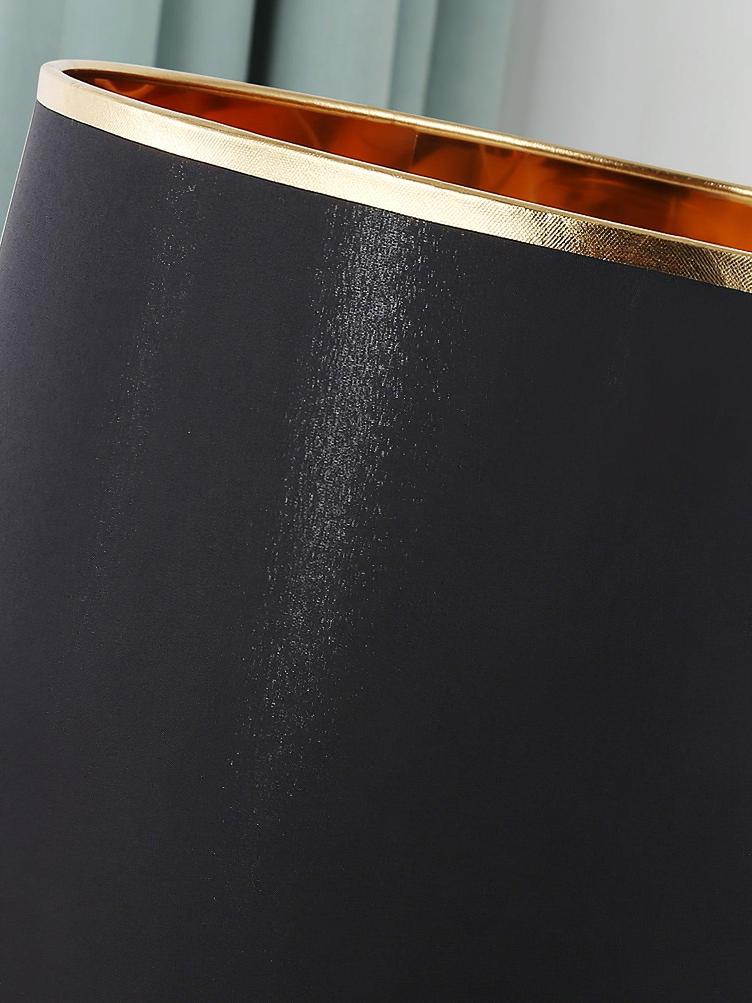 Jaspar Gold Metal Desk Lamp with Elegant Fabric Shade for Modern Home Office and Bedroom