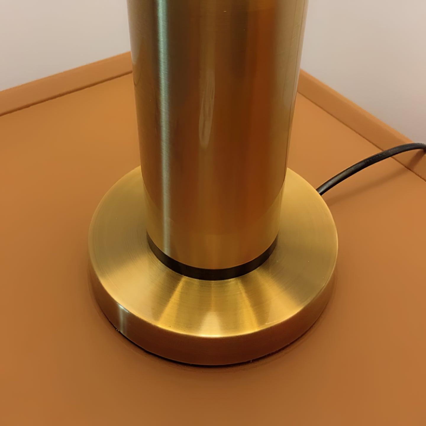 Jaspar Gold Metal Desk Lamp with Elegant Fabric Shade for Modern Home Office and Bedroom