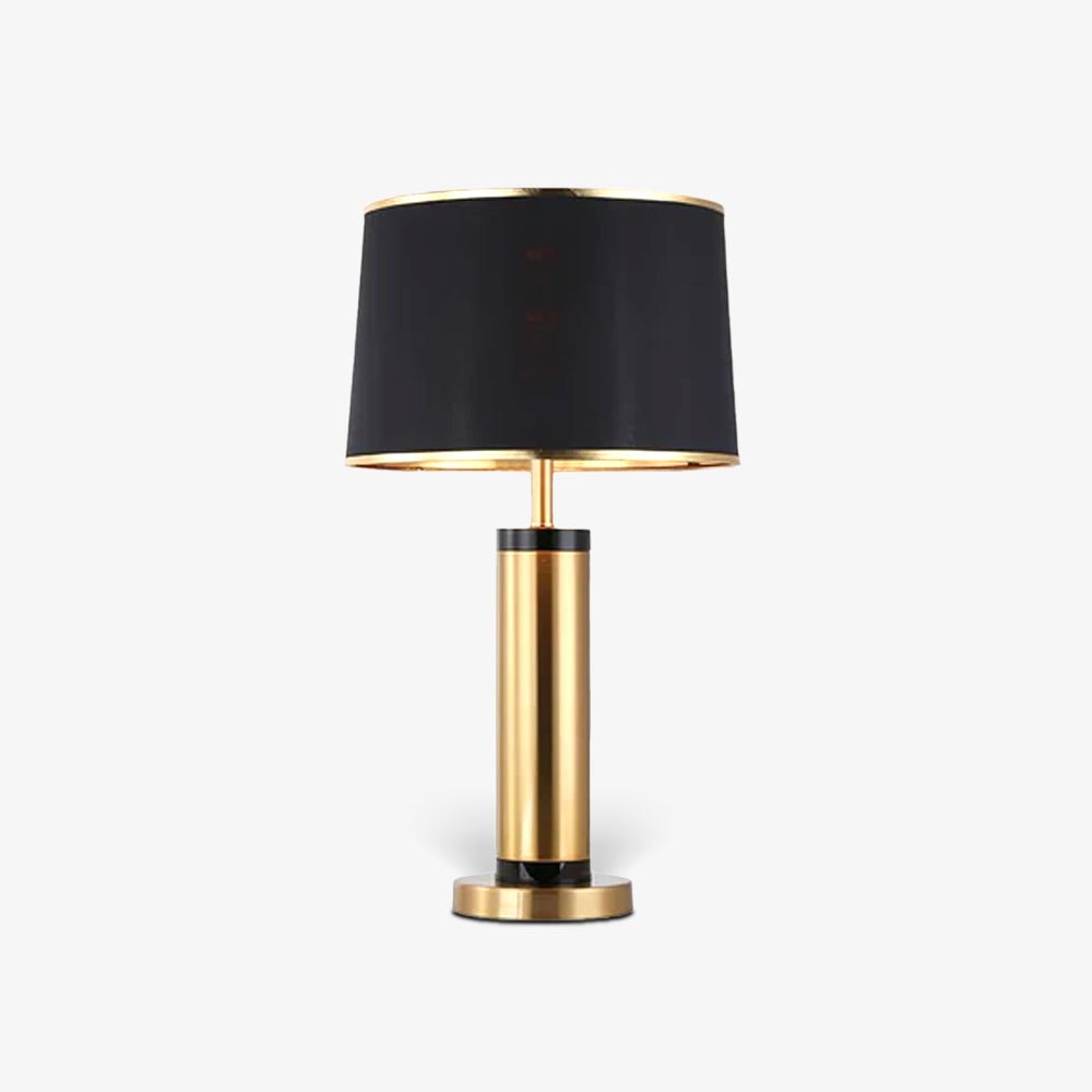 Jaspar Gold Metal Desk Lamp with Elegant Fabric Shade for Modern Home Office and Bedroom