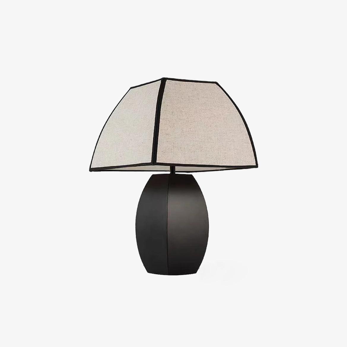 Javier Contemporary Black Metal Table Lamp with White Fabric Shade for Modern Home Decor