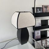 Javier Contemporary Black Metal Table Lamp with White Fabric Shade for Modern Home Decor