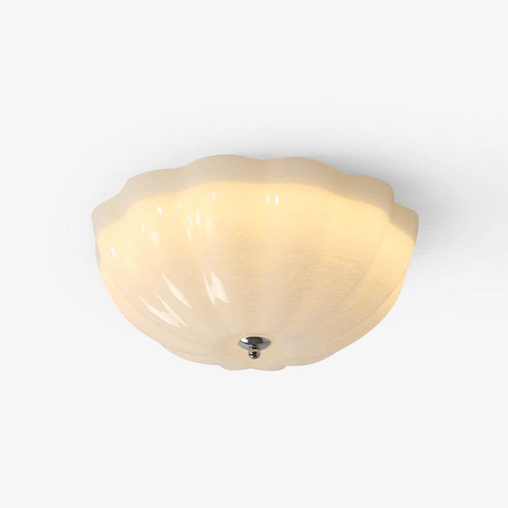 Modern Jelly LED Flush Mount Ceiling Light Fixture with White Glass Shade in Chrome
