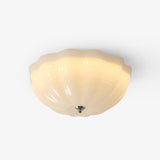 Modern Jelly LED Flush Mount Ceiling Light Fixture with White Glass Shade in Chrome