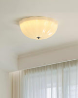 Modern Jelly LED Flush Mount Ceiling Light Fixture with White Glass Shade in Chrome