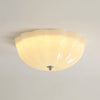 Modern Jelly LED Flush Mount Ceiling Light Fixture with White Glass Shade in Chrome