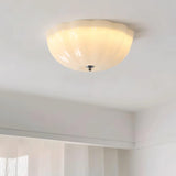 Modern Jelly LED Flush Mount Ceiling Light Fixture with White Glass Shade in Chrome