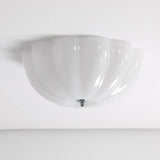 Modern Jelly LED Flush Mount Ceiling Light Fixture with White Glass Shade in Chrome