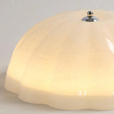 Modern Jelly LED Flush Mount Ceiling Light Fixture with White Glass Shade in Chrome