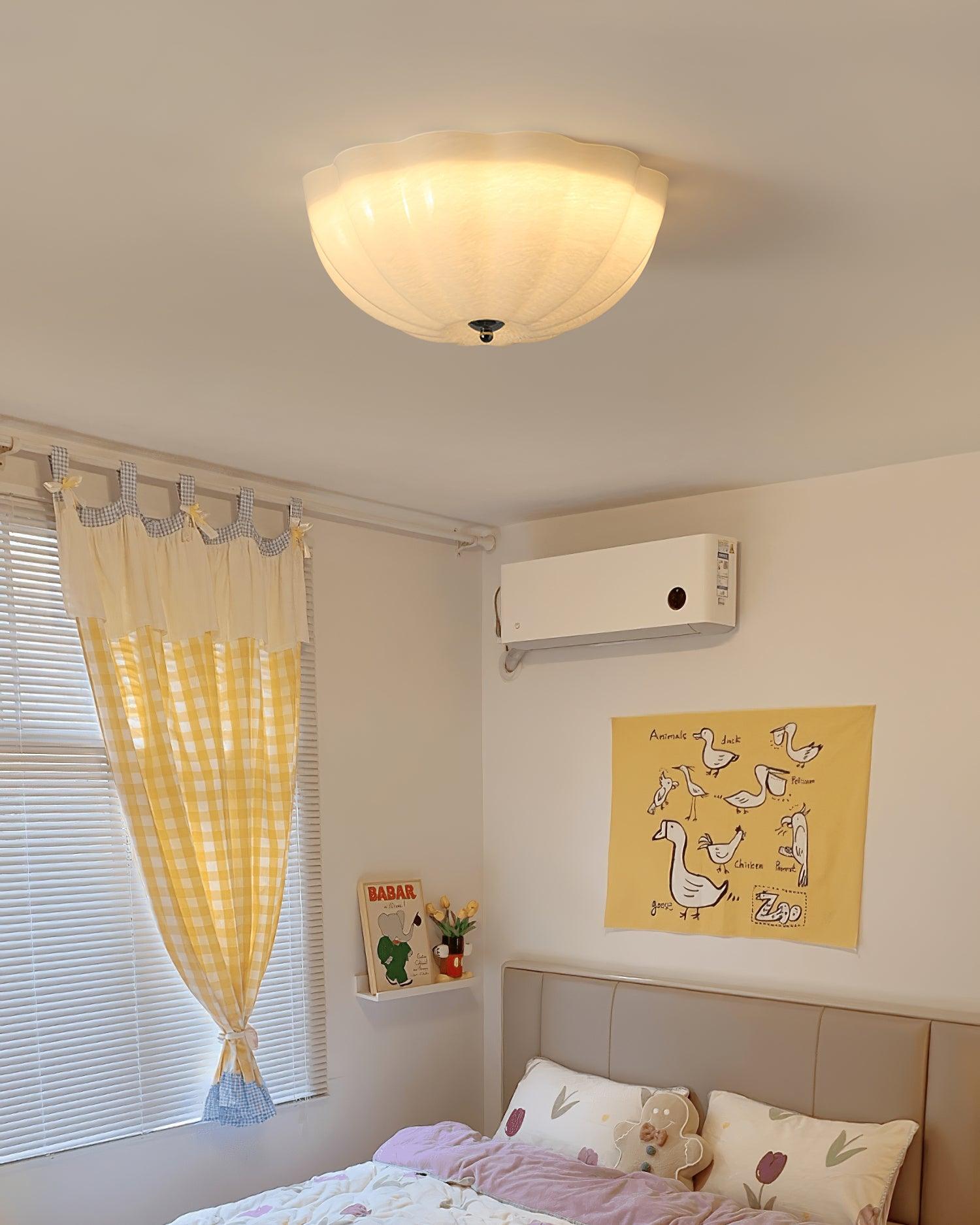 Modern Jelly LED Flush Mount Ceiling Light Fixture with White Glass Shade in Chrome