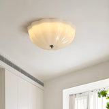 Modern Jelly LED Flush Mount Ceiling Light Fixture with White Glass Shade in Chrome
