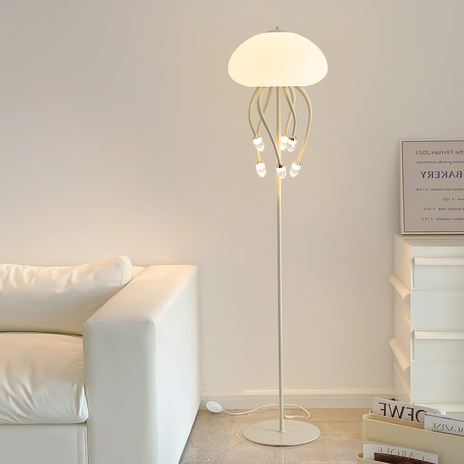 Contemporary Jellyfish Multi Head LED Floor Lamp with Acrylic Shades
