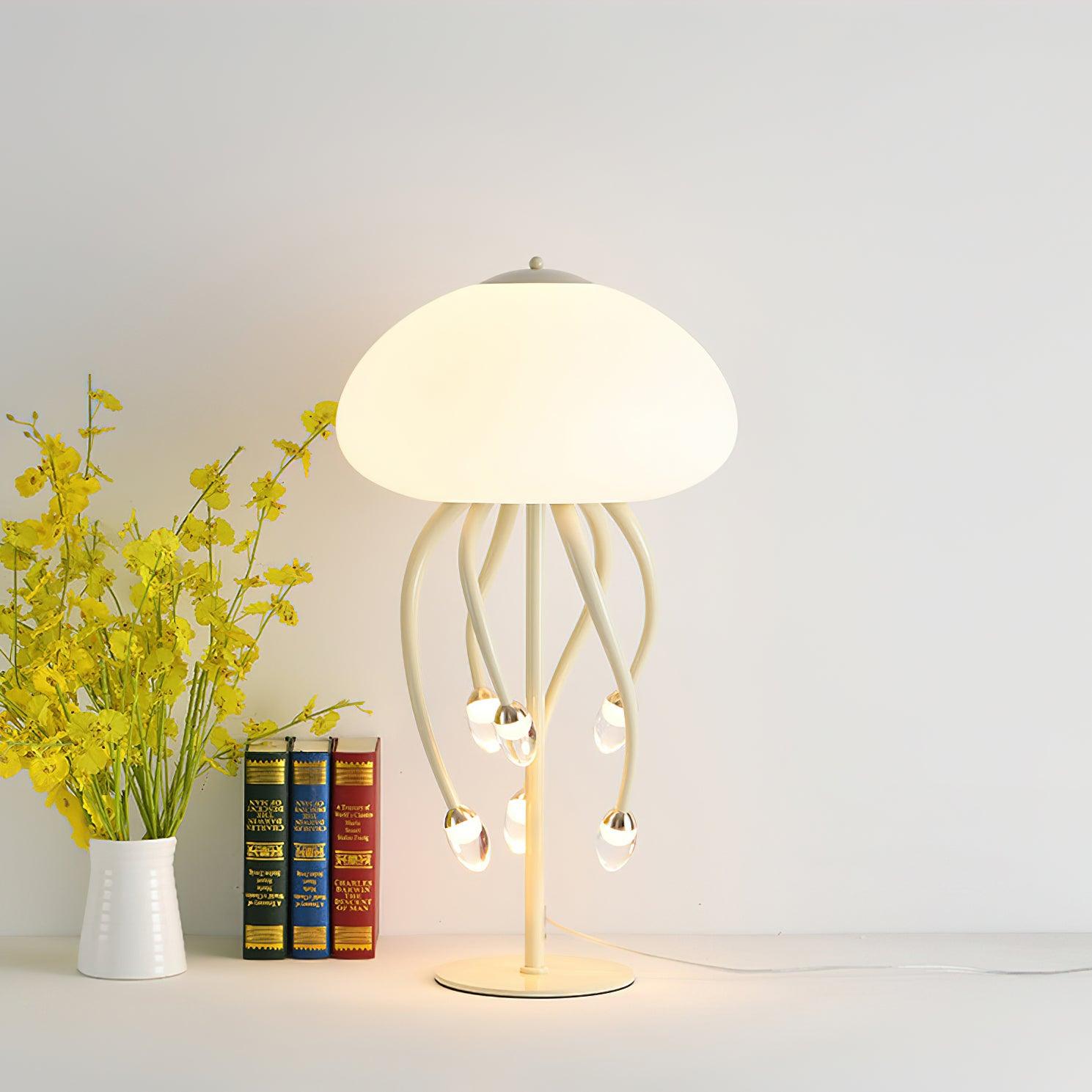 Modern Jellyfish Acrylic Table Lamp Integrated LED Decorative Nightstand Lighting